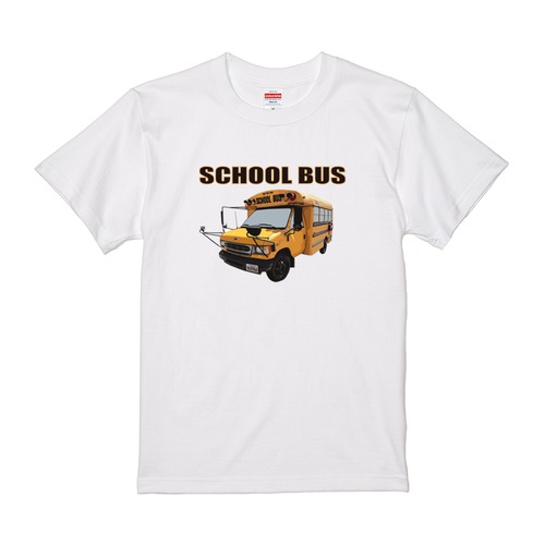 【SCHOOL BUS】 半袖 Tシャツ ホワイト バス スクールバス ボンネットバス 車 自動車 アメ車 黄色 おしゃれ かっこいい かわいい プレゼント プリント T-shirt ティーシャツ メンズ レディース 男女兼用 ユニセックス