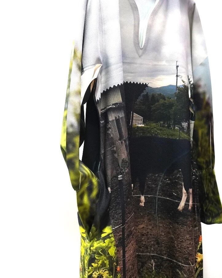 25SS】NON TOKYO ダイレクトプリントプルオーバーワンピース（COW) NON