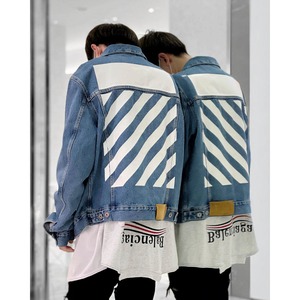 OFF WHITEDIAG TAB SLIM DENIM JACKETBLUEWHITE