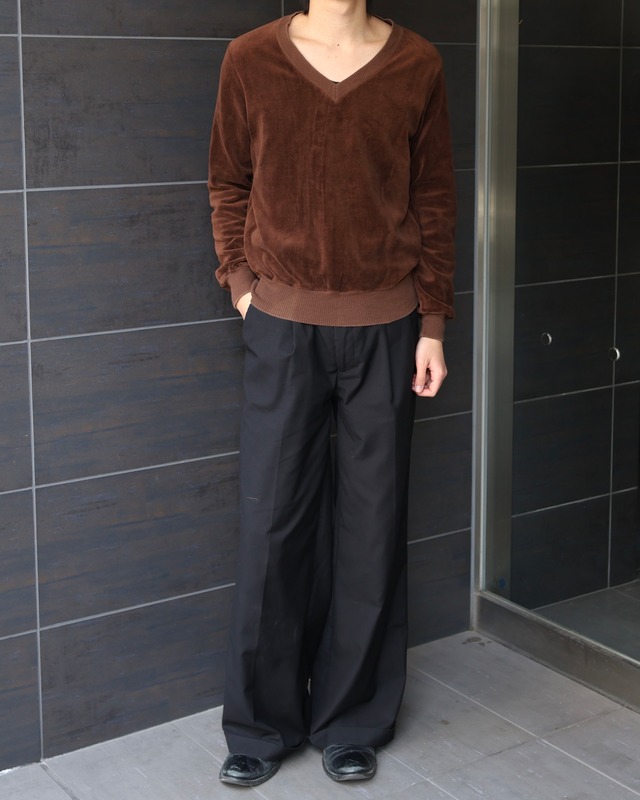 velour v neck top