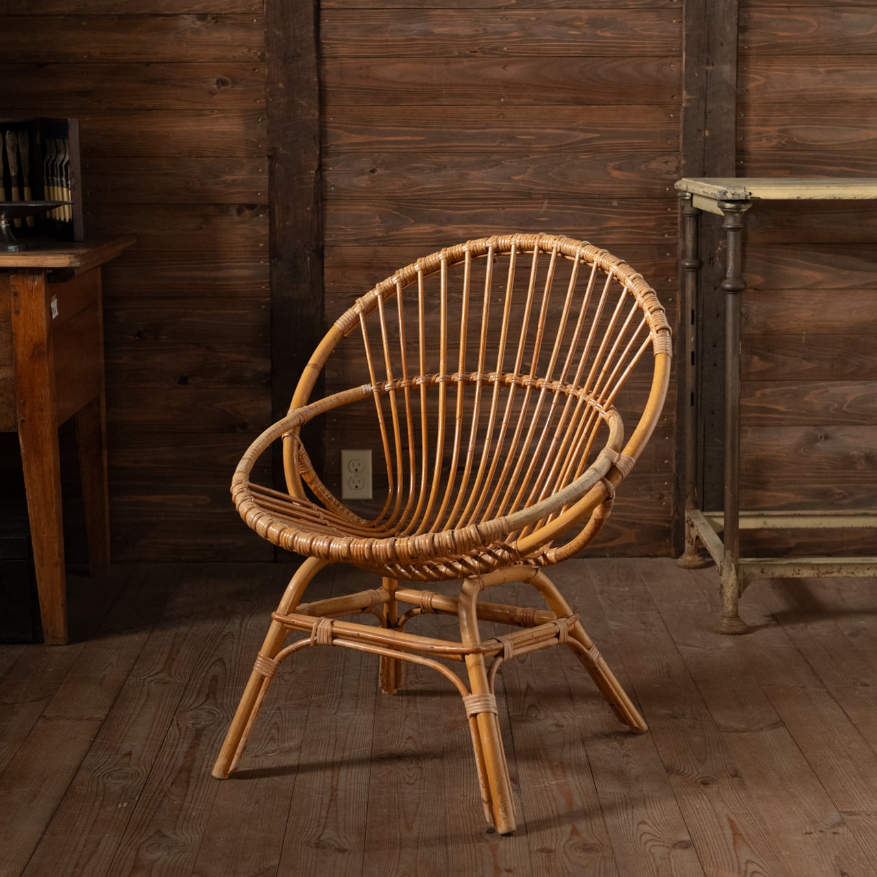 Rattan Chair / ラタン チェア〈椅子・ソファ・籐張り・店舗什器