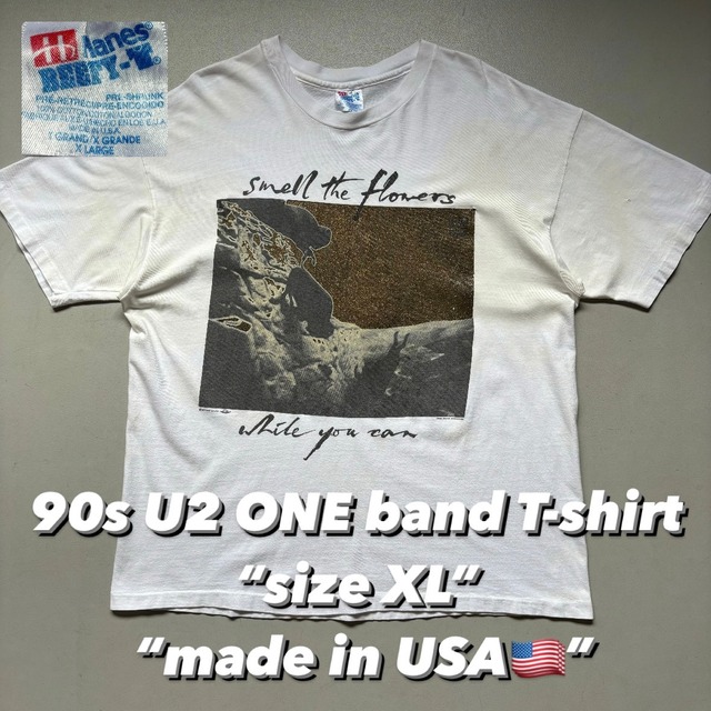 90s U2 ONE band T-shirt “size XL” “made in USA” 90年代 ユーツー 