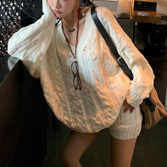 SET◆Cable knit setup　B3378