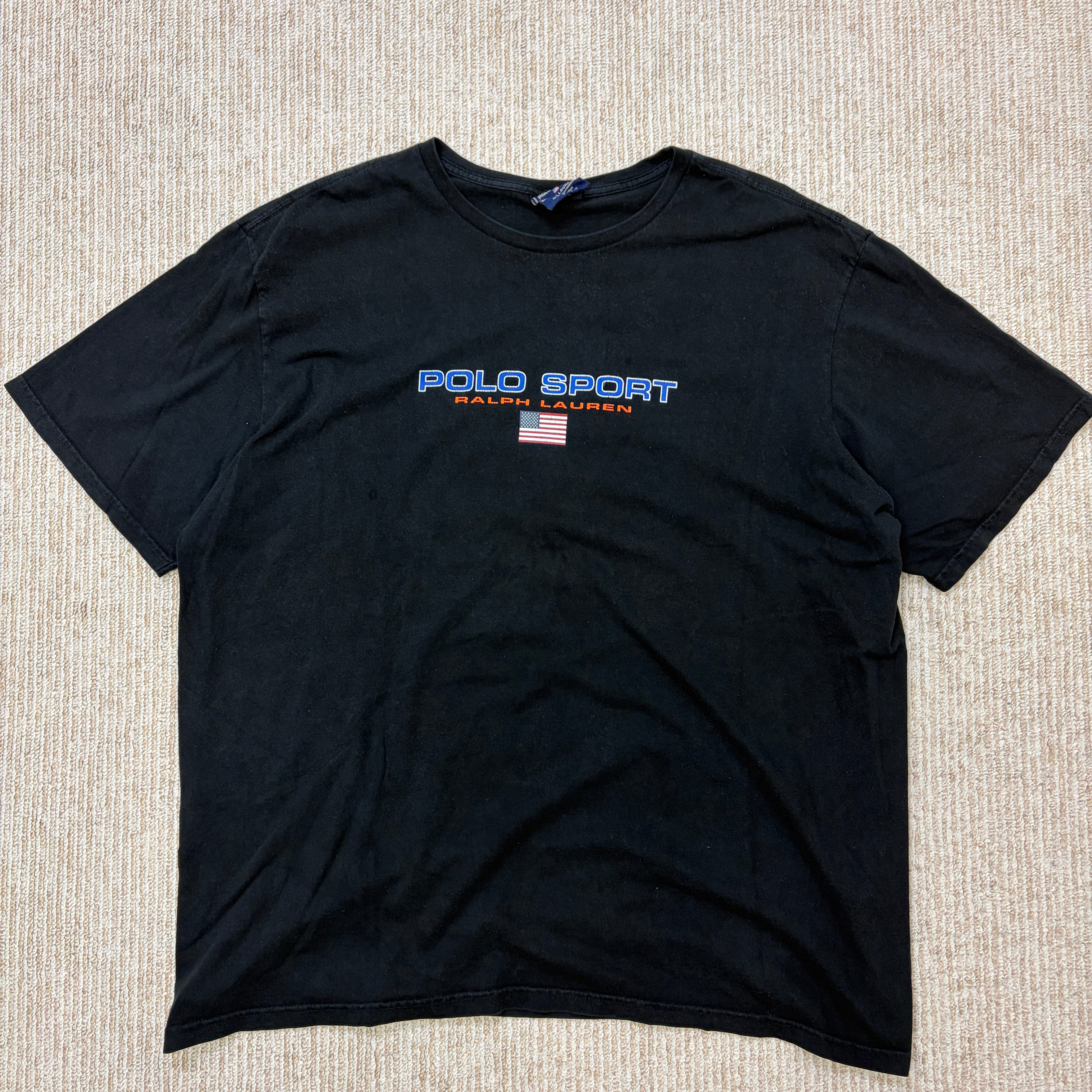 POLO SPORT LOGO T–SHIRT BLACK 1990'S OLD | safarionline