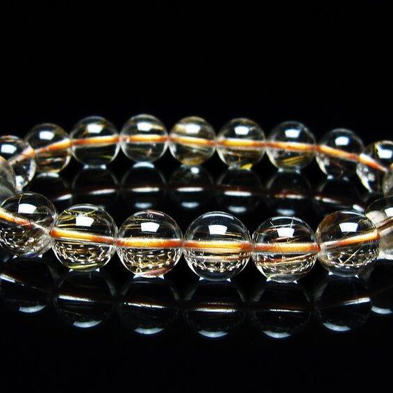 キャッツアイルチルクォーツ ブレスレット 10mm ルチルクォーツ ブレス 一点物 メール便可 [M便 1/10] 111-45909