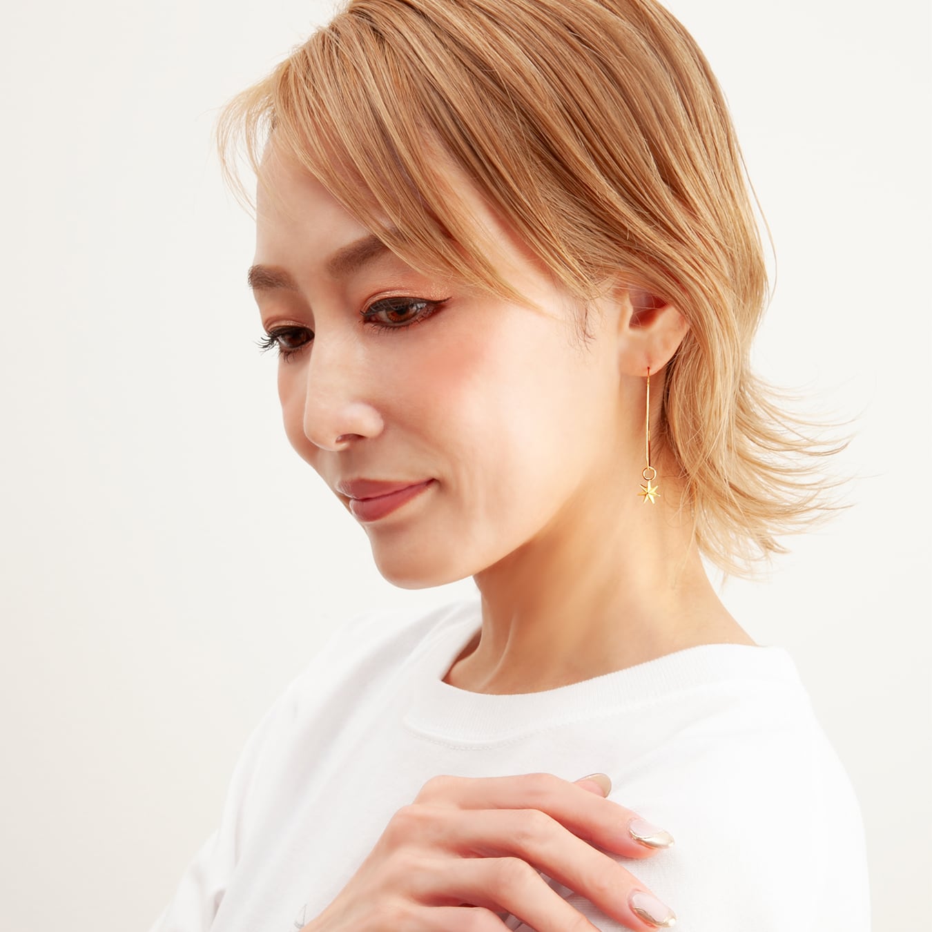杏さゆりプロデュース】七芒星ピアスチャーム（ゴールド／ピンク