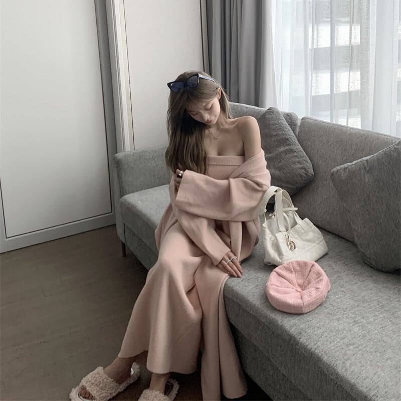 maison de R ロングニットカーディガン 新品タグ付き ワンピース maison de R ロングニットカーディガン 新品タグ付き ワンピース