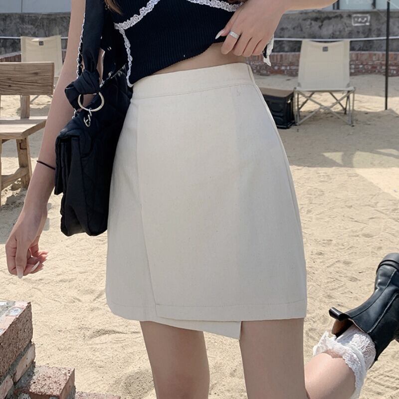 スカート サマーハイウェストウェストAライン薄手 夏物 YY-ファッション89042438325