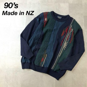 90s ニュージーランド製 FIORDLAND 3Dニット レトロニット