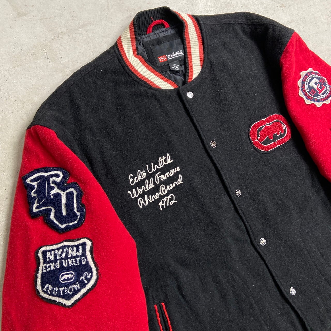 ビッグサイズ Ecko Unltd エコーアンリミテッド ウールスタジャン