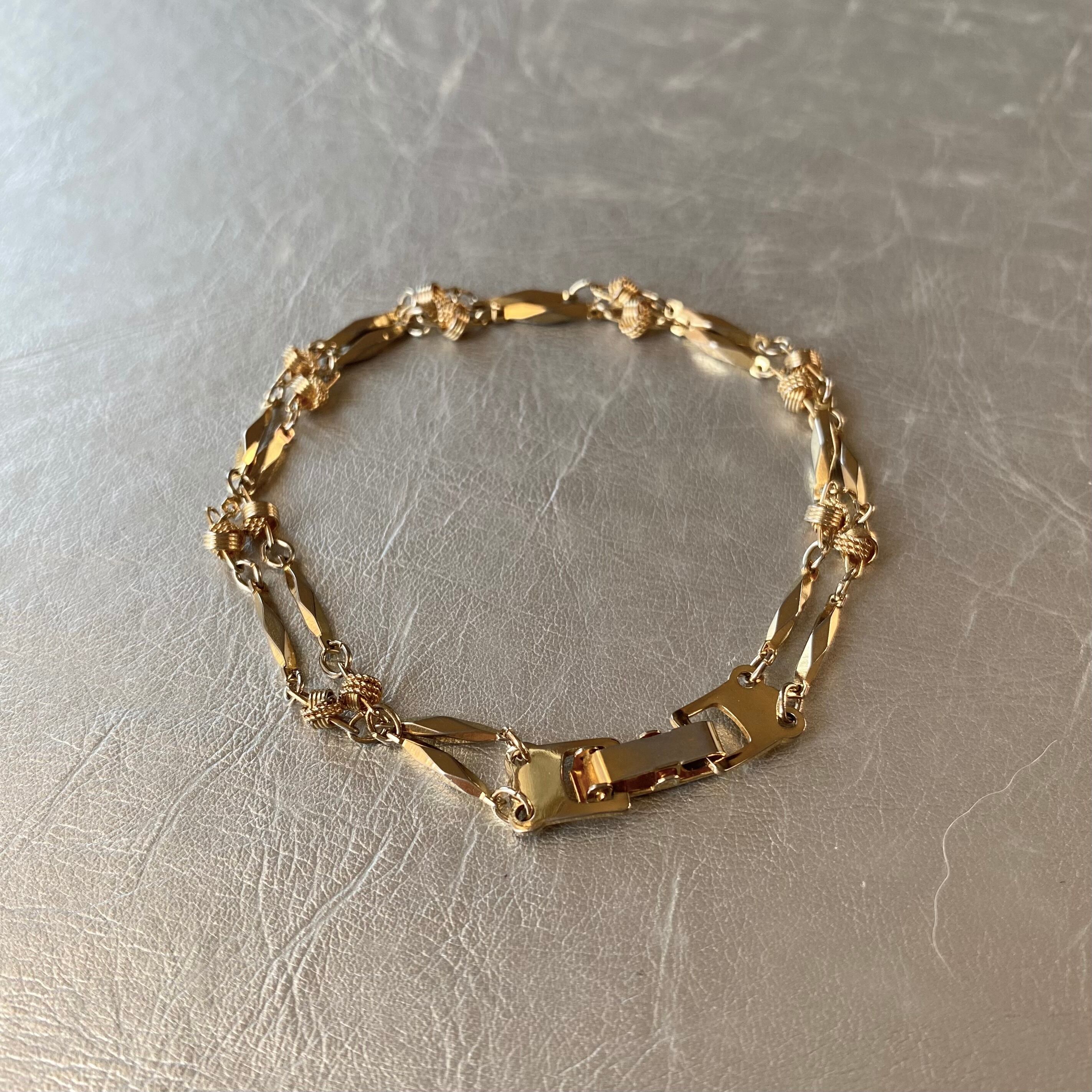 Vintage 80s retro double gold chain bracelet レトロ ヴィンテージ