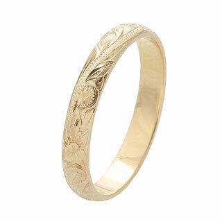 ハワイアンジュエリー リング 14K イエローゴールド 幅3mm