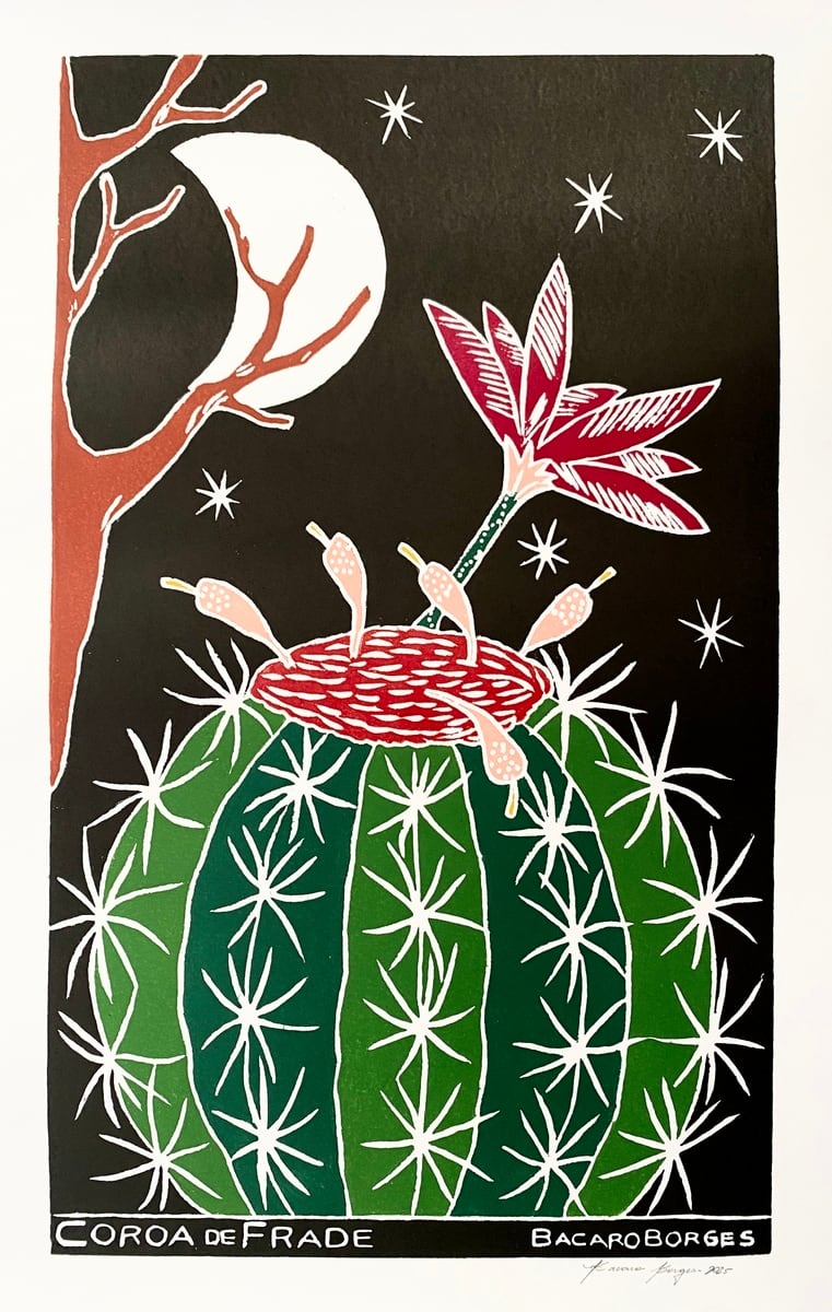 BACARO BORGES バカロ・ボルジェス 木版画 L【COROA DE FRADE】