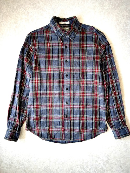 L.L.Bean チェック柄 長袖フランネルシャツ S グレー×レッド エルエルビーン ボタンダウン ネルシャツ TRADITIONAL FIT