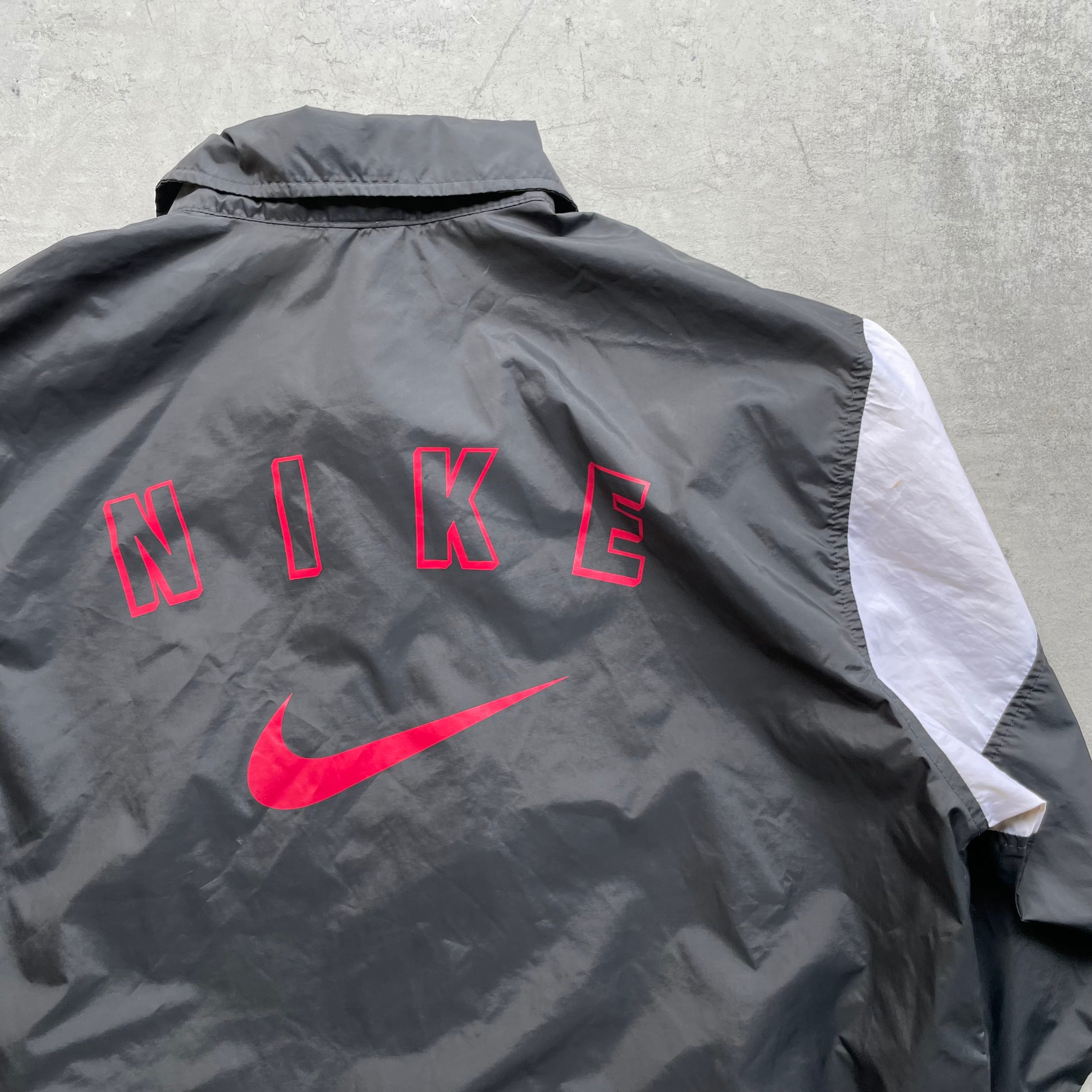 NIKE/90s big swoosh nylon jacket ナイキ 白タグ コーチ