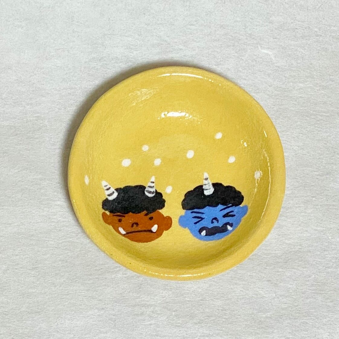 <楽入窯>豆皿(節分)