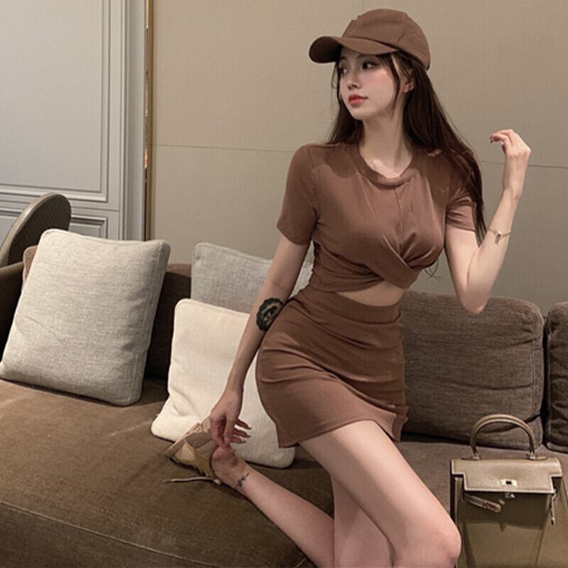 ショートTシャツ スカート ストリート ガールズファッション76766342667