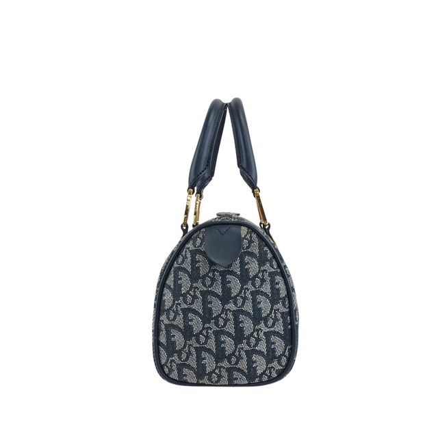 Christian Dior クリスチャン ディオール トロッター ハンドバッグ ネイビー D金具 ミニボストン vintage ヴィンテージ オールド 7tzxcb