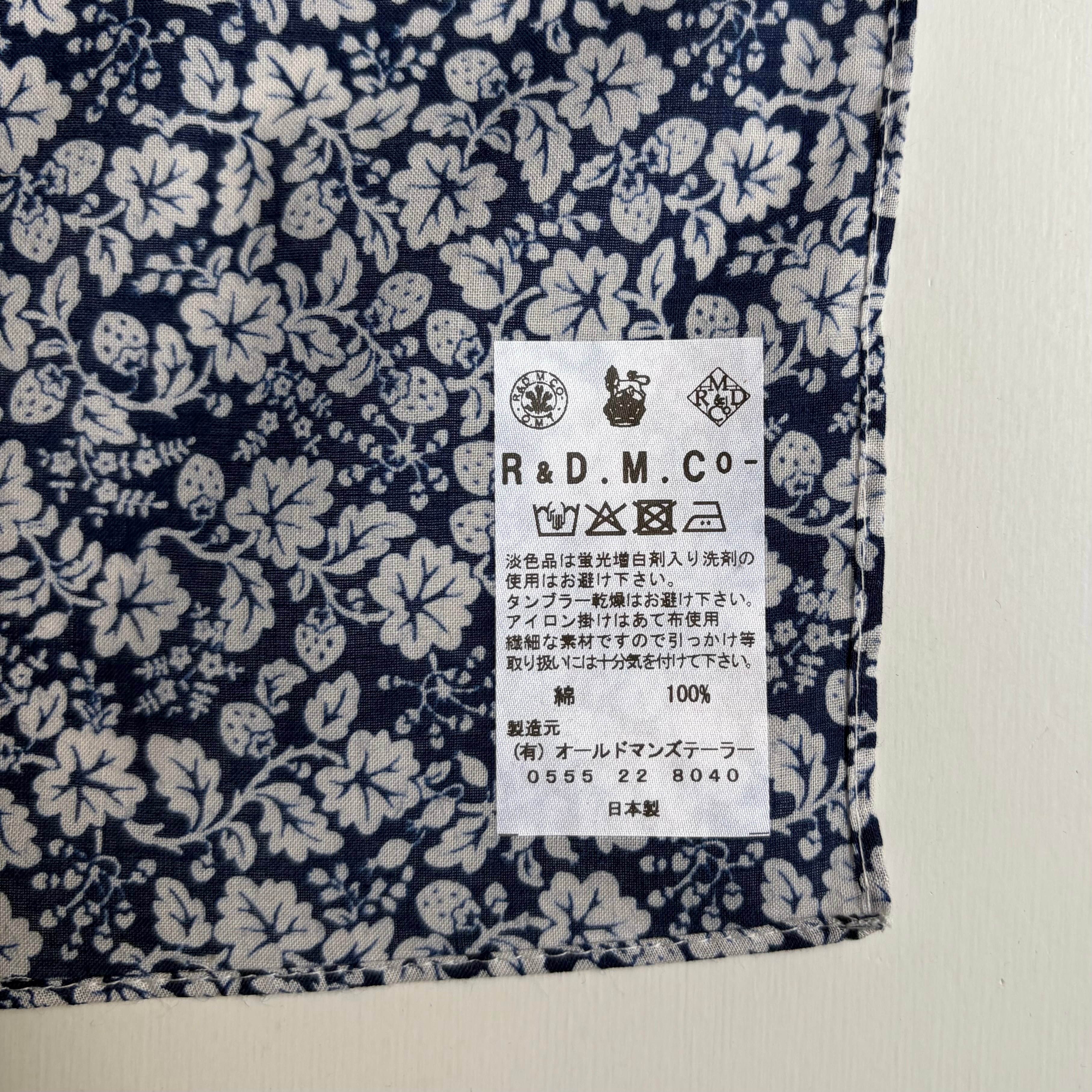 R&D.M.Co-/OLDMAN'S TAILOR リトルワイルドベリー・バンダナ #5085