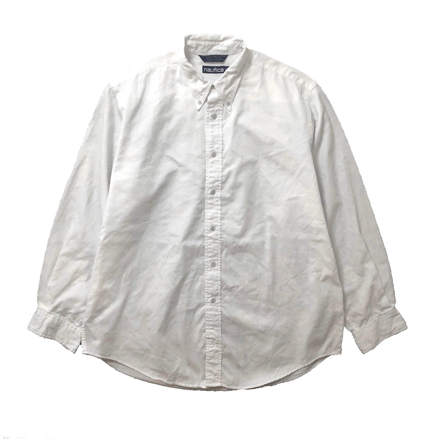 90S ヴィンテージ ノーティカ コットン ホワイトシャツ 白シャツ 長袖 ...