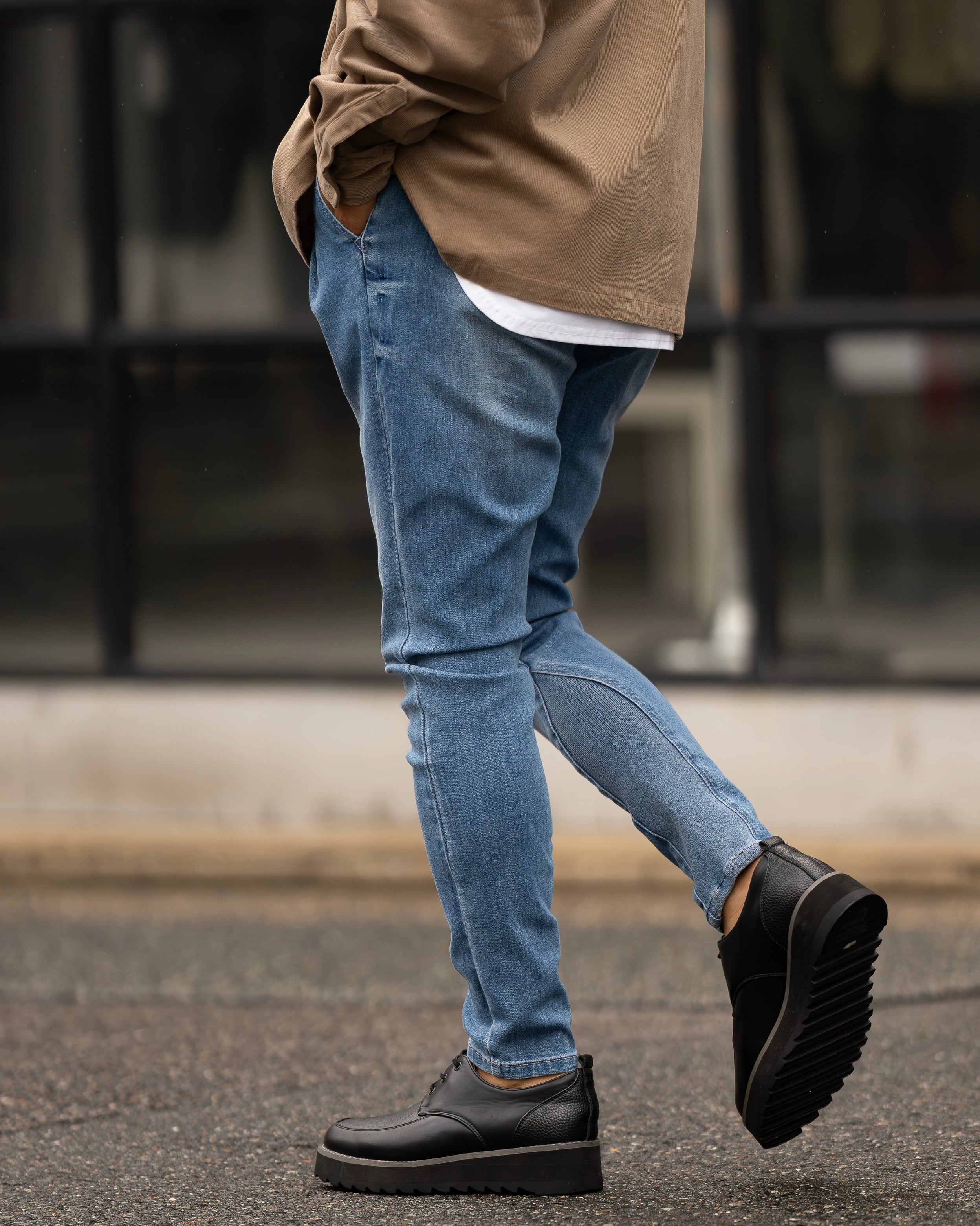 デニム　ソフトサルエルテーパードパンツ　amuy trysbay finefinefk_fj-d360