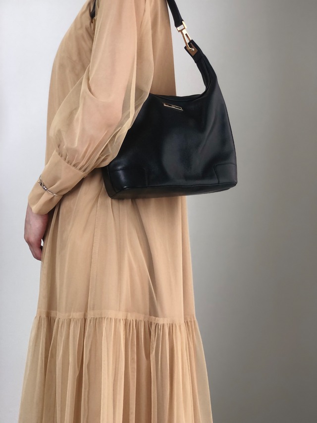 GUCCI グッチ ショルダーバッグ ブラック ロゴプレート レザー ワンショルダー vintage ヴィンテージ オールド mahiw3