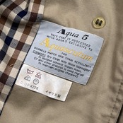 イングランド製 70s 80s Aquascutum Aqua5 アクアスキュータム ステンカラーコート /ベージュ系 メンズ ビンテージ