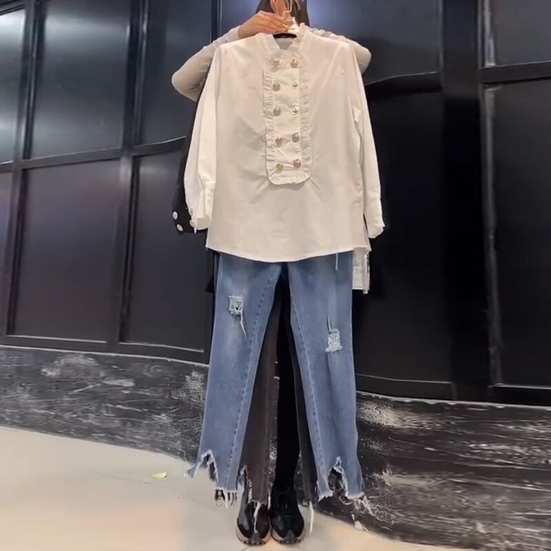 スプリングシャツ 大きめサイズ 春物 ミックスインファッション38811117795