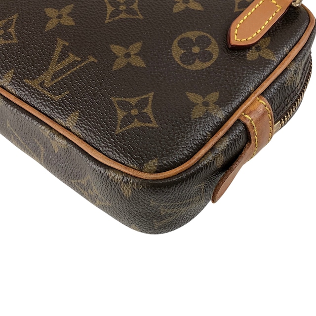 LOUIS VUITTON ルイヴィトン モノグラム ショルダーバッグ ブラウン PVC レザー vintage ヴィンテージ オールド u4jnak