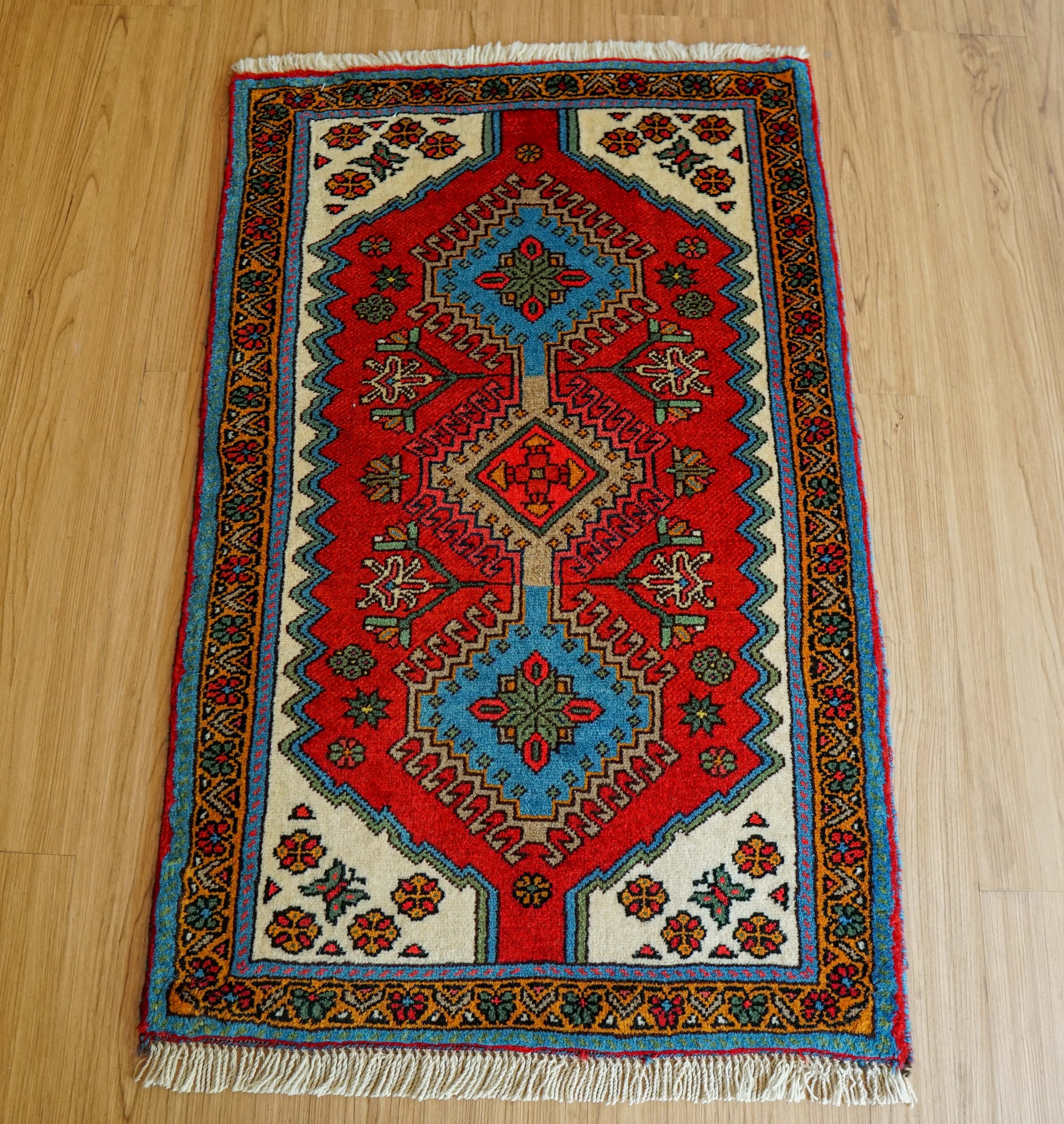 パキスタン手織り絨毯 トルクメンデザイン ピンク 127×81cm パキスタン