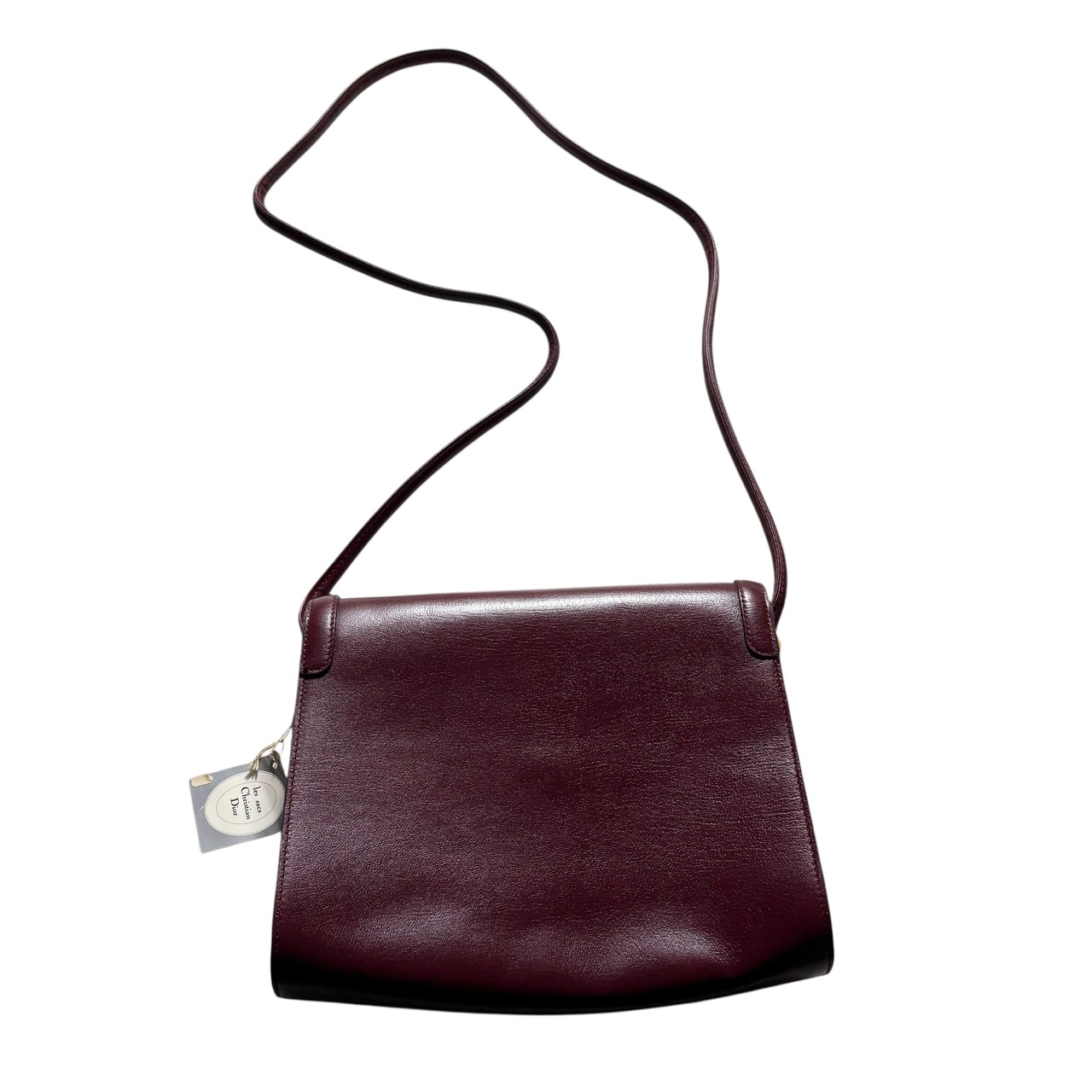 vintage CHRISTIAN DIOR made in France bordeaux leather shoulder bag