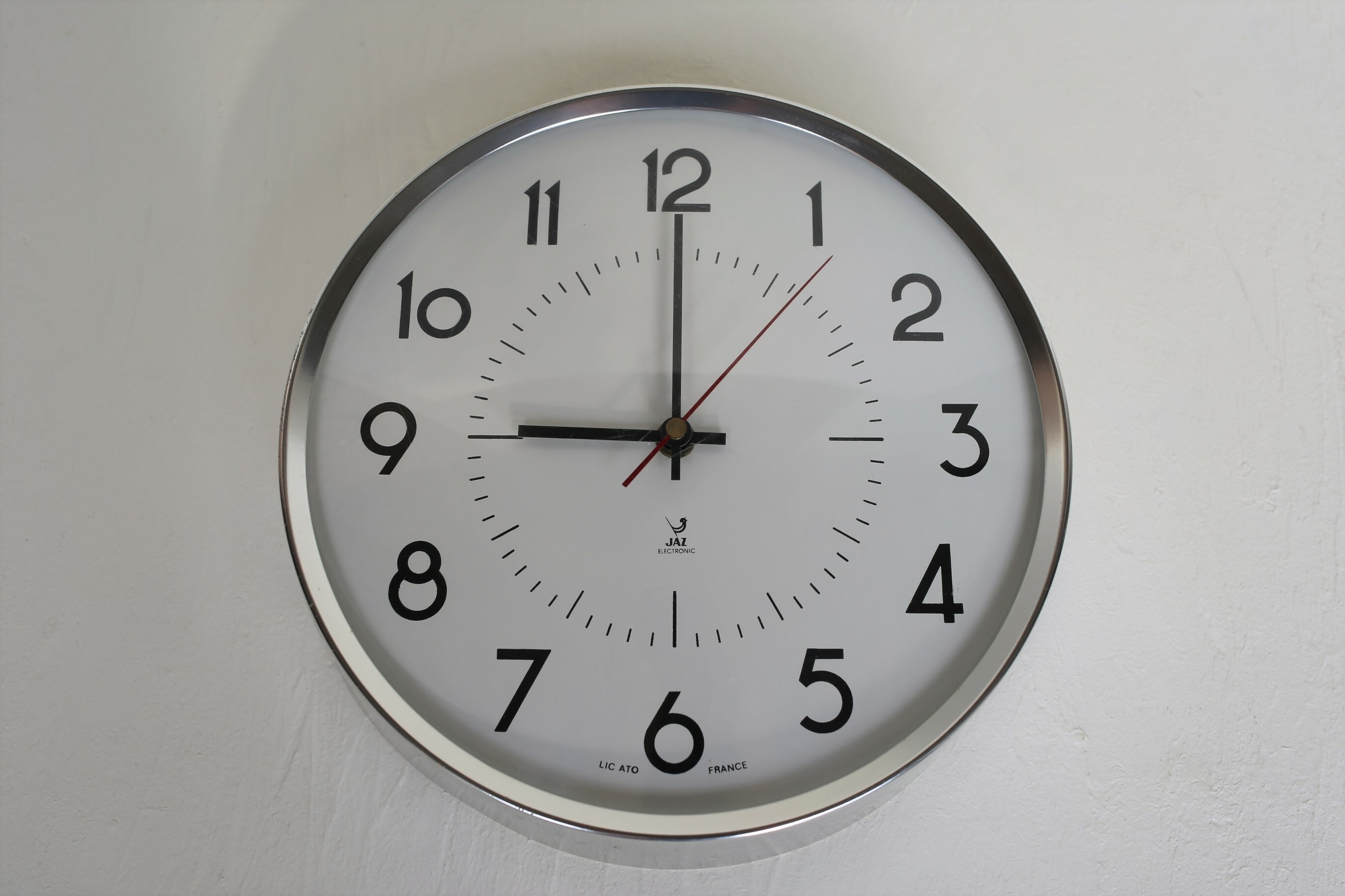 フランス アンティーク ヴィンテージ JAZ 壁掛け時計 直径27cm(電池式 クォーツ)