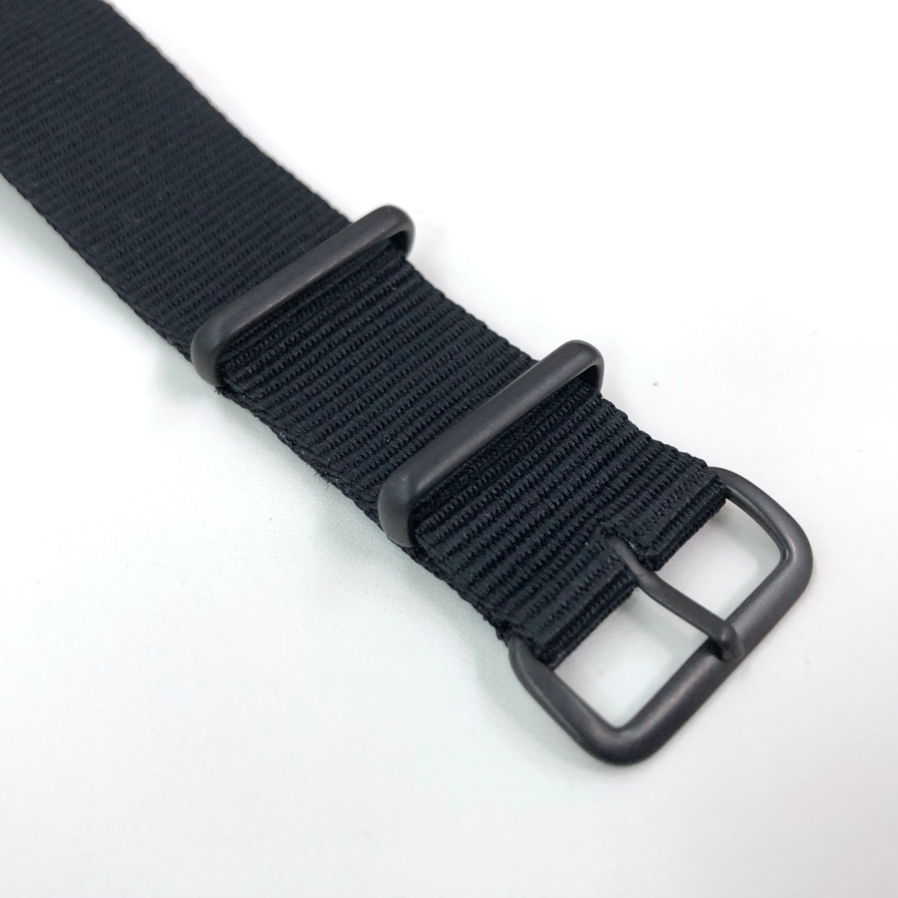 beautiful people ブラック ナイロン ストラップ ベルト NATOタイプ ナイロンストラップ オールブラック 18/20mm ブラック金具