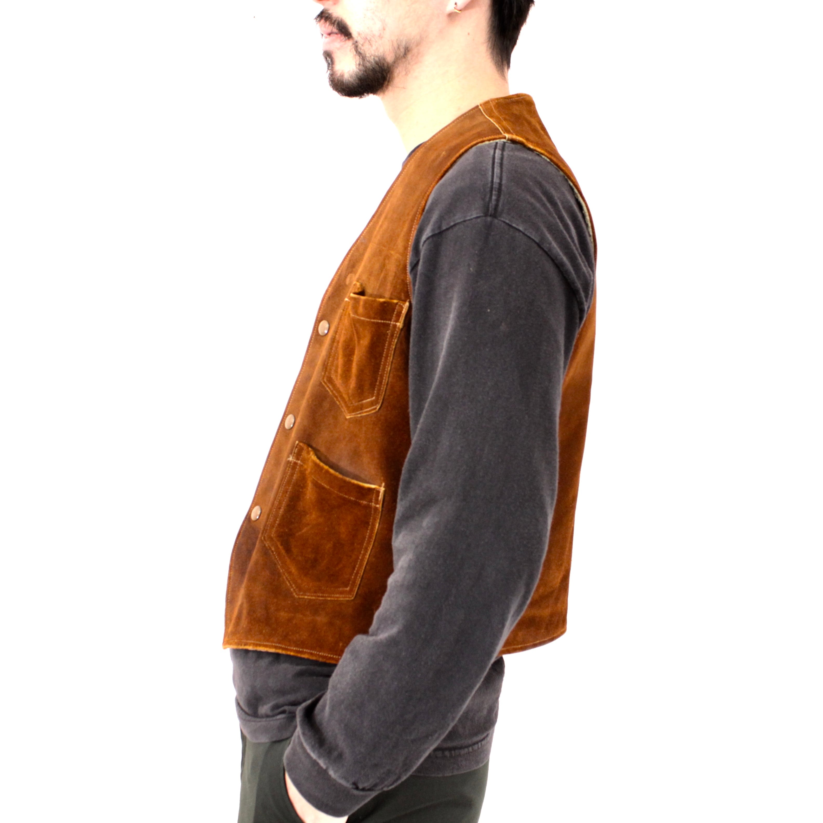 1031. 1950's Suede leather vest 50s 50年代 スウェード レザーベスト