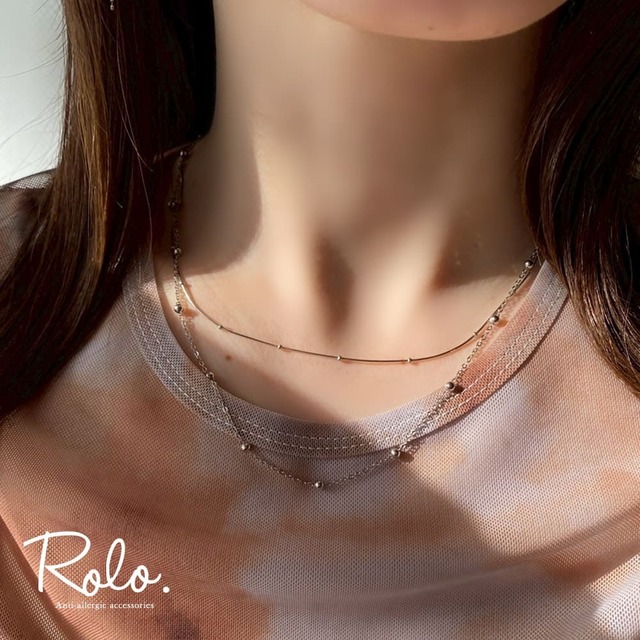 2連ボールチェーンネックレス シルバー925