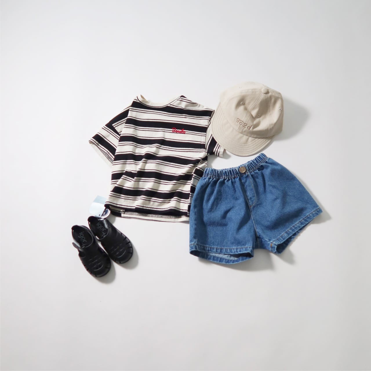 ツインデニムショートパンツ | 韓国子供服 Bisque -びすく-