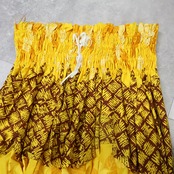 フラダンス 衣装 パウスカート イエロー系 プルメリア柄 花柄 黄 茶 フラ ダンス シングル かわいい 明るい 華やか 練習 レッスン ダンス衣装 イベント ステージ おしゃれ ハワイアンプリント アロハ スカート オレンジ系 ブラウン系