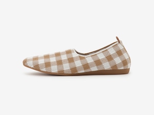 gingham check pattern / BEIGE &WHITE