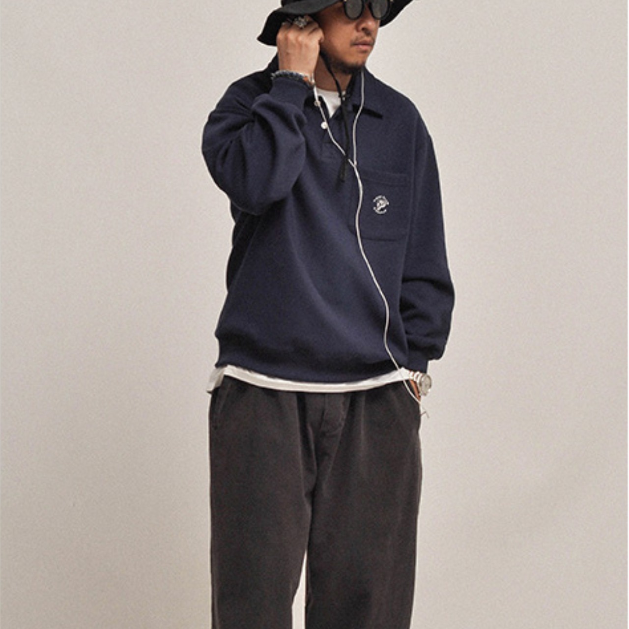 ポロカラー プルオーバー スウェット A1701 - 8