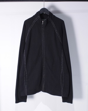 【Caka BLACK】"DKNY JEANS Stitch Design Loose Zip Up Sweat Jacket