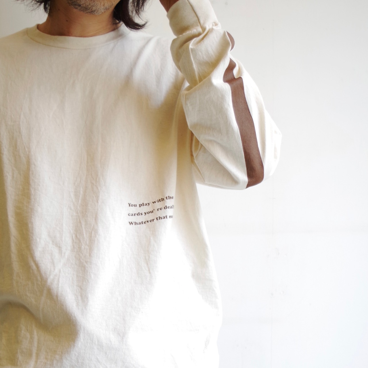 one f NUTS L/S Tee  Natural×Brown