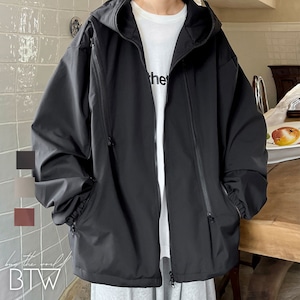 【韓国メンズファッション】フード付きブルゾンジャケット アウトドア カジュアル ゆったり サイズ豊富 ユニセックス BW2690