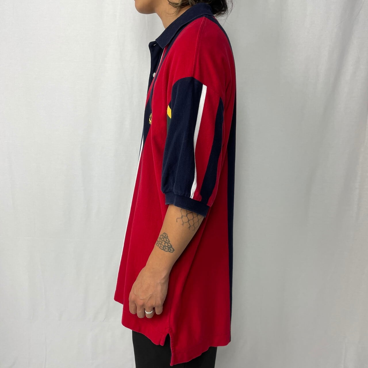 90年代 NAUTICA ノーティカ ゴルフ ワンポイント刺繍 ボーダー 