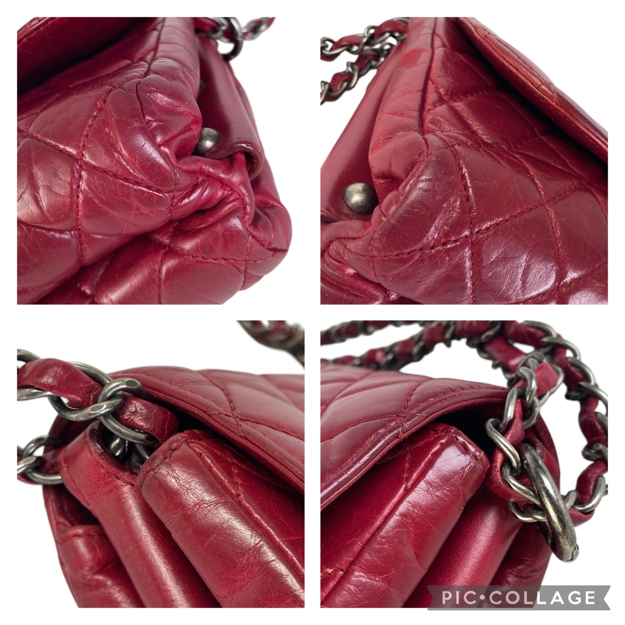 【最終処分SALE】CHANEL シャネル ココマーク  ラムスキン ショルダーバッグ レッド A-7576