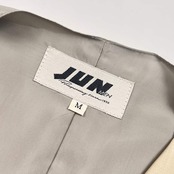 90s JUN MEN ジュンメン ベスト ジレ M/アイボリー ×グレー 系 メンズ ビンテージ