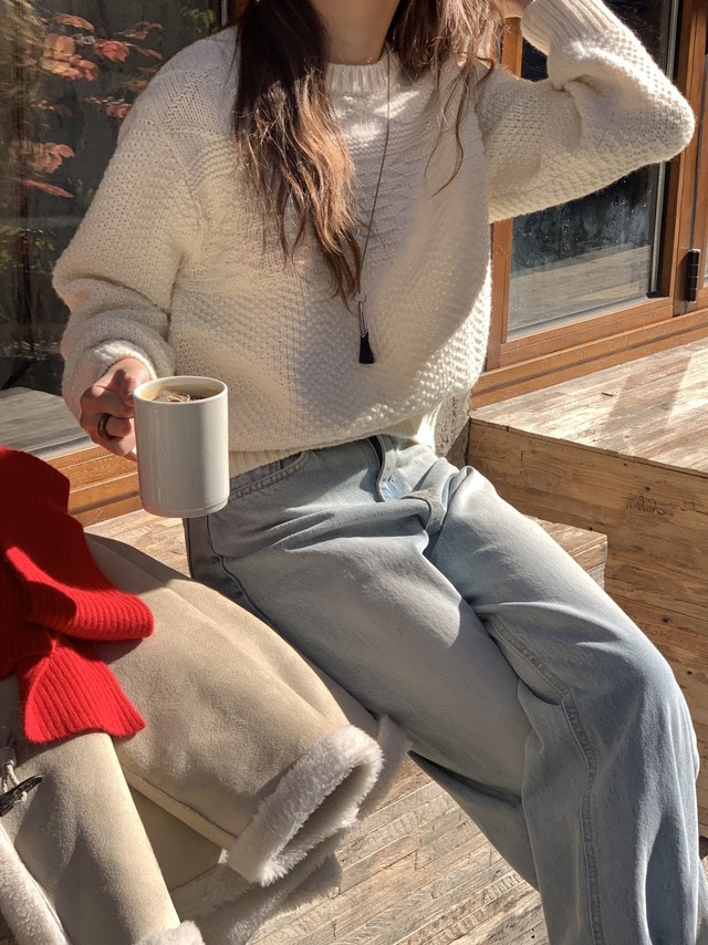 (verveine) brick wool cable knit / 3color