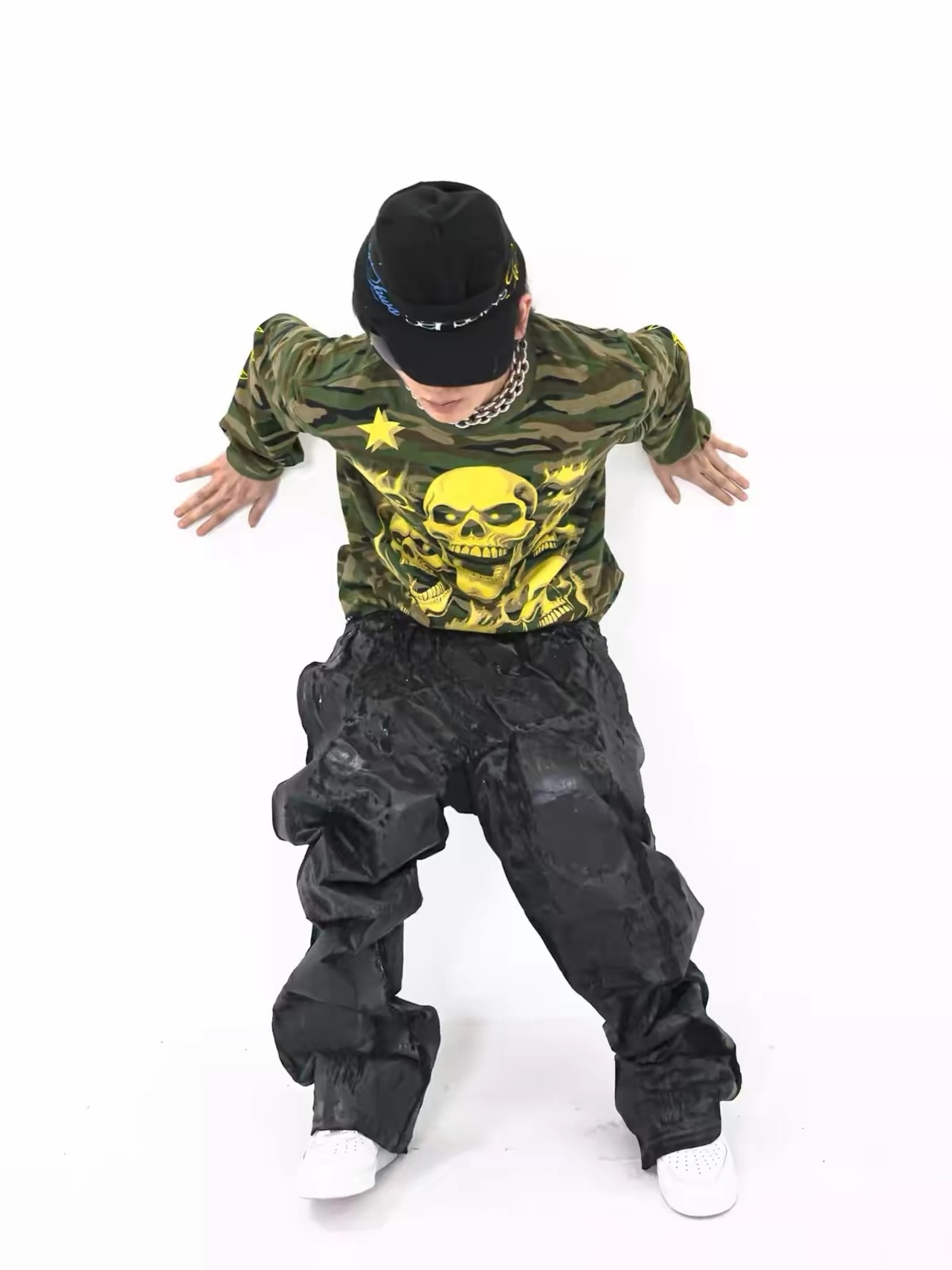 【SANSLAWS】Camo Skull Long Sleeve Tee