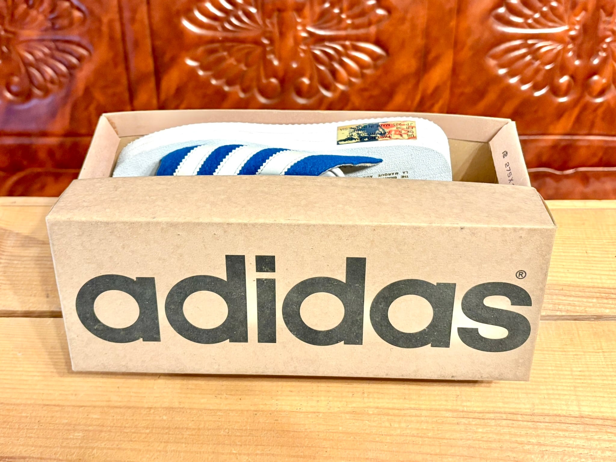 adidas（アディダス）BEACH GAZELLE（ビーチ ガゼル）5 23.5cm 青/白