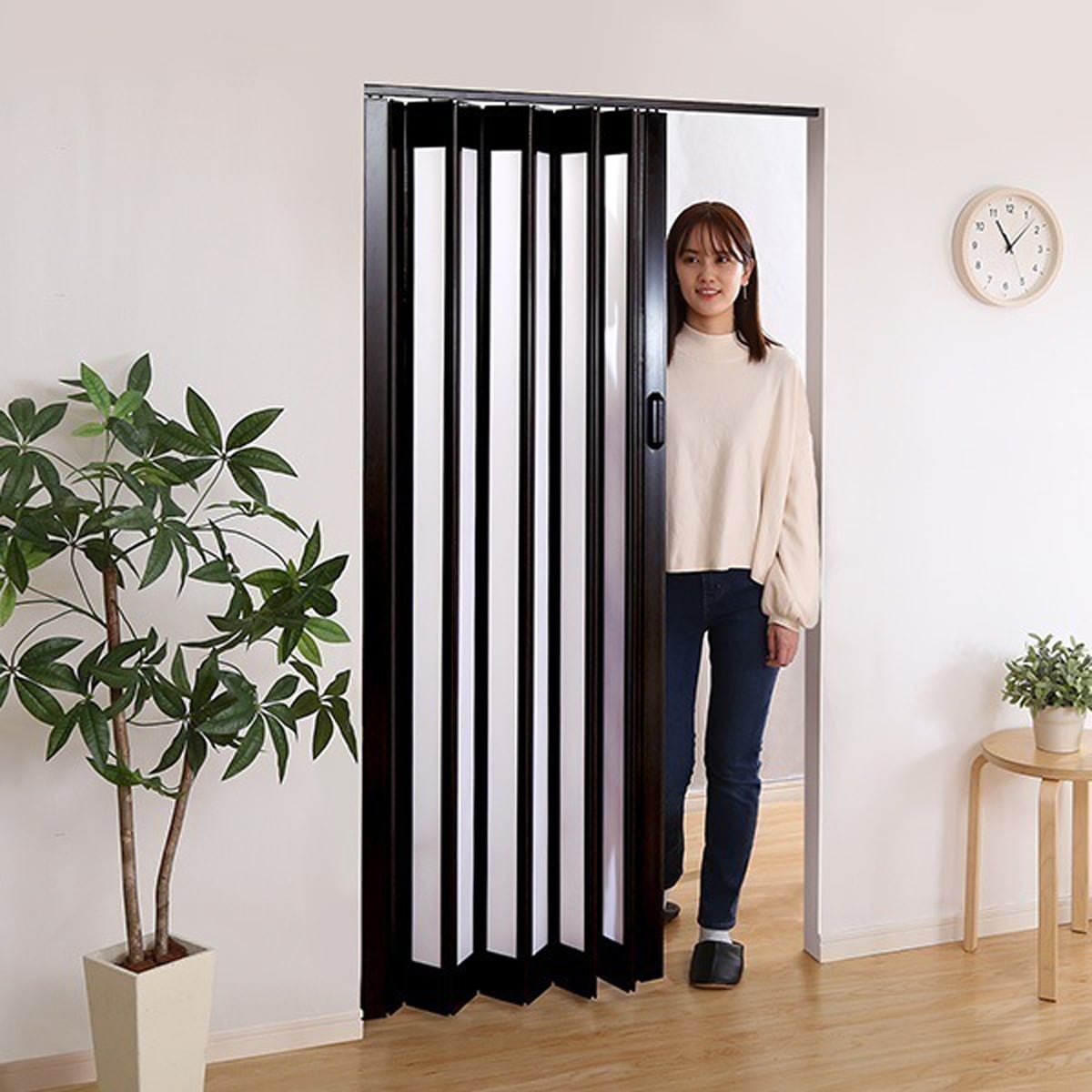 採光性バツグン ガラス調のパネルドア 高級感溢れる工事不要 間仕切り