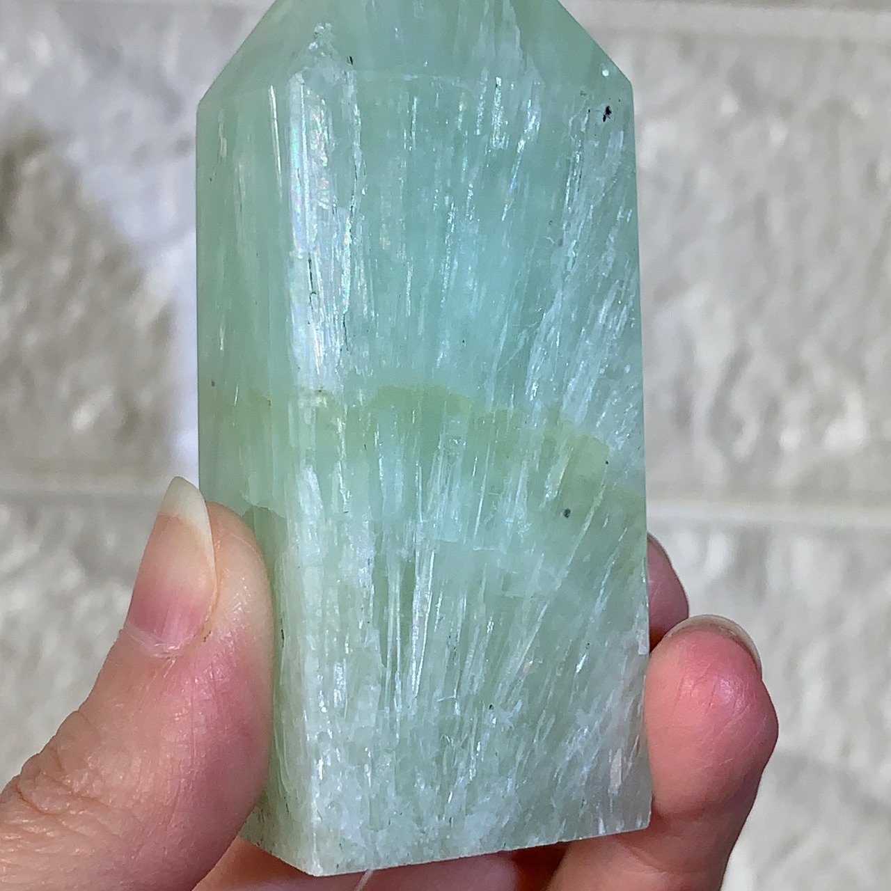 ピスタチオカルサイトタワー*ポイント*天然石インテリア*パキスタン産*T34